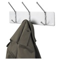 Office Jansan | Safco 4161 18 in. x 3-3/4 in. x 7 in. Three Ball-Tipped Double-Hooks Metal Wall Rack - Satin Metal image number 3