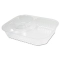 Food Trays, Containers, and Lids | Dart C68NT2 6.2 in. x 6.2 in. x 1.6 in. 3.3 oz. 2-Compartments ClearPac Large Nacho Plastic Tray - Clear (500/Carton) image number 0