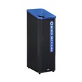 Trash & Waste Bins | Rubbermaid Commercial 2078994 Sustain 15 gal Metal/Plastic Decorative Refuse with Recycling Lid - Black/Blue image number 1