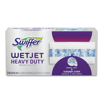 Swiffer 81790 Heavy Duty 11.3 in. x 5.4 in. WetJet System Refill Cloths - White (56/Carton)