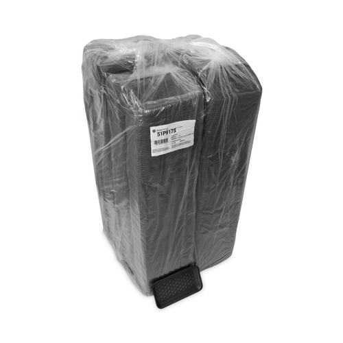 Food Trays, Containers, and Lids | Pactiv Corp. 51P917S 8.38 in. x 4.5 in. x 0.69 in. No. 17S Foam Supermarket Tray - Black (1000/Carton) image number 0