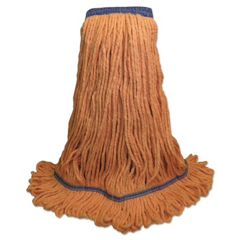 Boardwalk 5 in. Super Loop Cotton/Synthetic Fiber Wet Mop Head - X-Large, Orange (12/Carton)