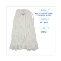 Just Launched | Boardwalk BWK8003 Enviro Clean Looped Mop Head With Tailband - Large, White (12/Carton) image number 3
