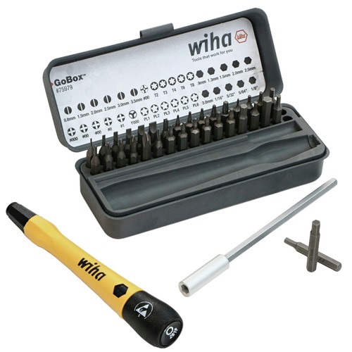Hand Tool Sets | Wiha Tools 75979 36-Piece GoBox Electronics ESD Precision Micro Bit Set image number 0