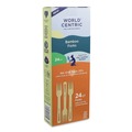 Cutlery | World Centric FO-BB-R Medium Heavyweight Paper Fork Bamboo Cutlery - Natural (24/Pack) image number 0