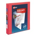  | Avery 17293 1 in. Capacity 11 in. x 8.5 in. 3 Ring Durable View Binder with DuraHinge and Slant Rings - Coral image number 0