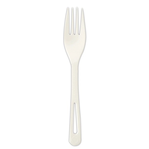 Bulk Savings Pricing 2 | World Centric FOPS6 6.3 in. TPLA Compostable Cutlery Fork - White (1000/Carton) image number 0
