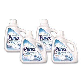 Purex Free and Clear 150 oz. Bottle Liquid HE Laundry Detergent - Unscented (4/Carton)