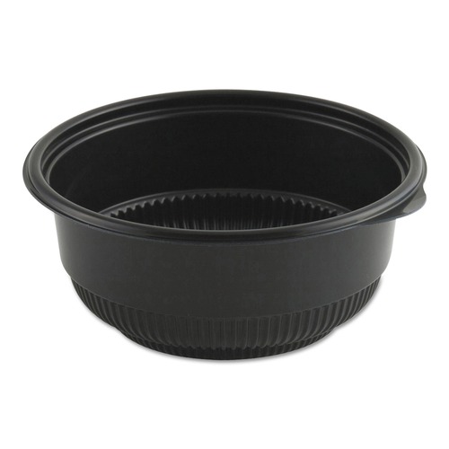 Food Trays, Containers, and Lids | Anchor 4605821 20 oz. 5.75 in. x 2.43 in. Plastic MicroRaves Incredi-Bowl Base - Black (250/Carton) image number 0
