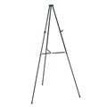 Office Jansan | Quartet 51E 38 in. - 66 in. High Lightweight Aluminum Telescoping Tripod Easel - Black image number 0
