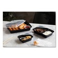 Labor Day Sale! Save $30 off $199! | Pactiv Corp. NC989B Newspring VERSAtainer 58 oz. 8.5 in. x 11.5 in. x 2.5 in. Rectangular Plastic Microwavable Containers - Black/Clear image number 1