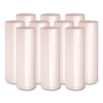 Boardwalk 40 in. x 48 in. 45 Gallon 13 mic High Density Industrial Coreless Roll Can Liners - Natural (250/Carton)