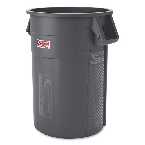 Trash Cans | Suncast Commercial TCU44 Injection Molded Utility Trash Can, 44 gal, Plastic/Resin, Gray image number 0