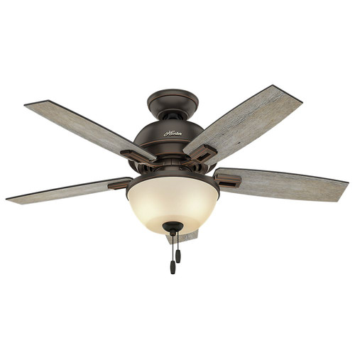 Ceiling Fans | Hunter 52225 44 in. Donegan Onyx Bengal Ceiling Fan with Light image number 0