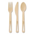 Cutlery | World Centric AS-BB-R Paper Fork/Knife/Spoon Bamboo Cutlery - Natural (24/Pack) image number 1