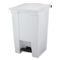 Trash & Waste Bins | Rubbermaid Commercial FG614400WHT 12 Gallon Indoor Utility Step-On Plastic Waste Container - White image number 1