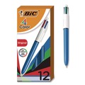 Pens | BIC MM11-AST Medium 1 mm Multi-Color Retractable Ballpoint Pen - Black/Blue/Green/Red Ink/Blue/White Barrel (12/Box) image number 0