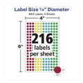 Office Jansan | Avery 05796 0.25 in. Diameter Handwrite-Only Self-Adhesive "See Through" Removable Round Color Dots - Assorted (216/Sheet, 4 Sheets/Pack) image number 4