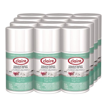 Claire 11 oz. Aerosol Spray Metered Air Freshener - Fresh Linen (12/Carton)