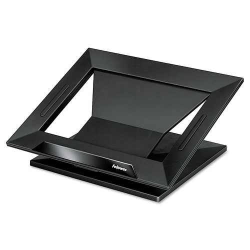 Office Jansan | Fellowes Mfg Co. 8038401 Designer Suites 13.19 in. x 11.19 in. x 4 in. Laptop Riser Supports up to 25 lbs. - Black Pearl image number 0