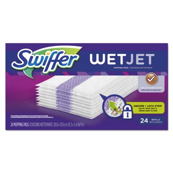 Swiffer WetJet 11.3 in. x 5.4 in. System Cloth Refills - White (24-Piece/Box, 4 Boxes/Carton)