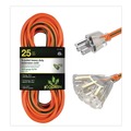Office Electronics & Batteries | GoGreen Power GG-15225 25 ft. 15 Amps 12 AWG 3-Outlet Heavy Duty Extension Cord - Orange image number 0