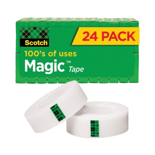  | Scotch 810K24 1 in. Core 0.75 in. x 83.33 ft. Magic Tape Value Pack - Clear (24/Pack) image number 0