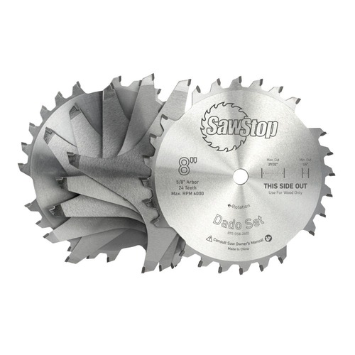 SawStop BTS-DS8-2402 8 in. Premium Dado Saw Blade Set image number 0