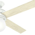Hunter 50276 52 in. Hepburn Matte White Ceiling Fan with Light Kit and Wall Control image number 3
