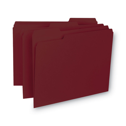  | Smead 10275 Interior File Folders with 1/3-Cut Tabs - Letter, Maroon (100/Box) image number 0