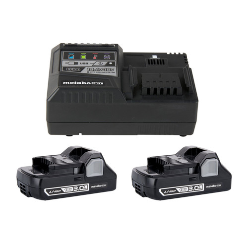 Batteries | Metabo HPT UC18YSL3SM (2) 18V Compact 3 Ah Lithium-Ion Batteries and Rapid Charger Kit image number 0
