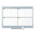 Office Jansan | MasterVision GA05105830 Four Month 48 in. x 36 in. Magnetic Dry Erase Calendar Board - White Surface, Silver Aluminum Frame image number 0