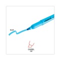Office Jansan | Universal UNV08854 Chisel Tip Fluorescent Blue Ink Blue Barrel Pocket Highlighters (1 Dozen) image number 4