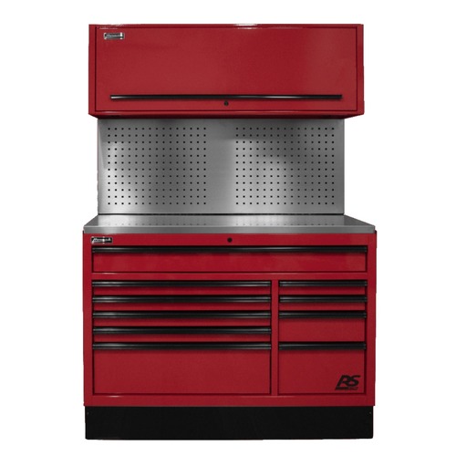 Cabinets | Homak RDCTS54004 54 in. CTS Conversion Kit with Tool Board Backsplash - Red image number 0