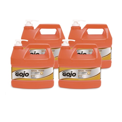 Cleaning & Janitorial Supplies | GOJO Industries 0945-04 Natural Orange 1 gal. Smooth Hand Cleaner - Citrus Scent (4/Carton) image number 0