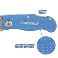 Bulk Savings Pricing 2 | Great Neck 12113 2 in. Blade 3.5 in. Aluminum Handle 1 Utility Blade Sheffield Folding Lockback Knife - Blue image number 4