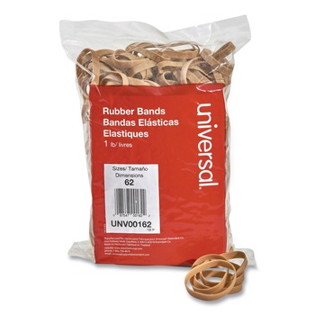 Universal 0.04 in. Gauge Size 62 Rubber Bands - Beige (490/Pack)