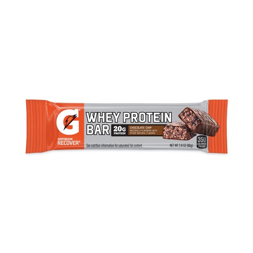Snacks | Gatorade 10432 2.8 oz. Bar Recover Whey Protein Bar - Chocolate Chip (12/Carton) image number 0