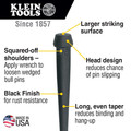 Specialty Hand Tools | Klein Tools 3256 1-1/16 in. Broad Head Bull Pin - Black image number 4