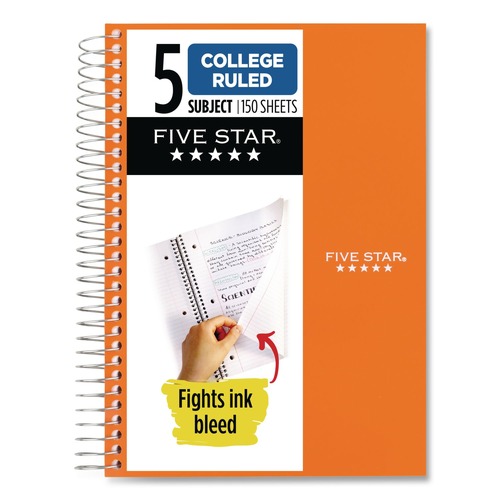 Notebooks & Pads | Five Star 06184 9.5 x 7.25 Sheets (150) Medium/College Rule Wirebound Notebook - Randomly Assorted Cover Color image number 0