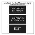 Floor Signs | Headline Sign 69920 4 in. x 8 in. All Gender Restroom Plastic ADA Sign - Clear/White image number 2