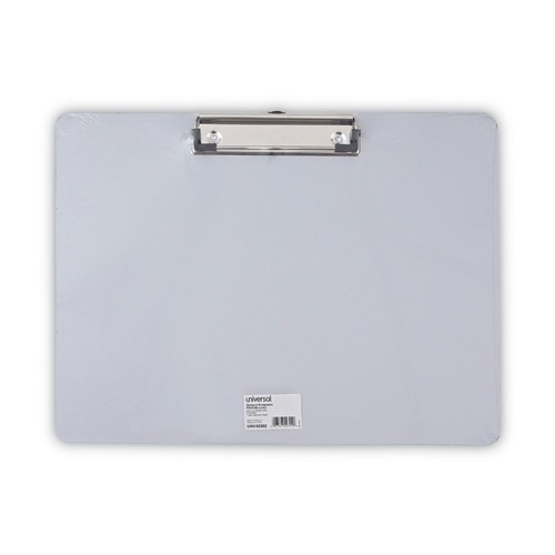  | Universal UNV40302 0.5 in. Clip Capacity 11 in. x 8.5 in. Landscape Orientation Plastic Brushed Aluminum Clipboard - Silver image number 0