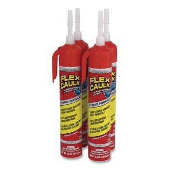 Flex Seal Products 6.6 oz Flex Caulk Hi-Performance Hybrid Caulk - Dries Clear (4/Carton)