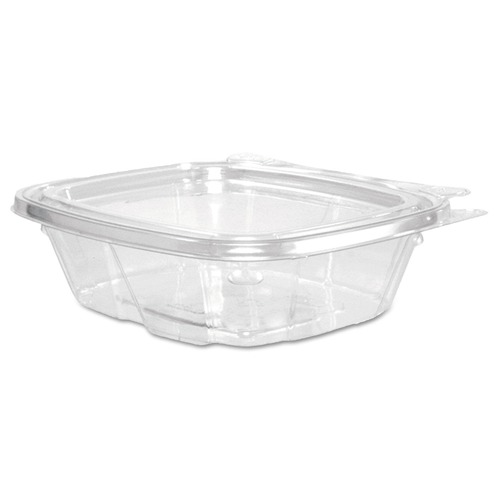 Just Launched | Dart CH8DEF ClearPac SafeSeal 8 oz. Tamper-Resistant/Evident Flat-Lid Containers - Clear (100/Bag, 2 Bags/Carton) image number 0