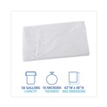 Trash Bags | Boardwalk Z8648VNK 43 in. x 48 in. 56 gal. 16 mic High Density Industrial Can Liners - Natural (200/Carton) image number 3