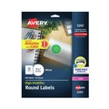 Office Jansan | Avery 05293 High-Visibility 1-2/3 in. Round Laser Print ID Labels with SureFeed Technology - White (24/Sheet, 25 Sheets/Pack) image number 1