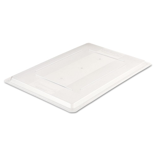 Cleaning Carts | Rubbermaid Commercial FG330200CLR 26 in. x 18 in. Food/Tote Box Lids - Clear image number 0
