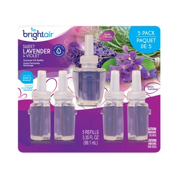 BRIGHT Air 0.67 oz. Electric Scented Oil Air Freshener Refill - Sweet Lavender and Violet (5/Pack)