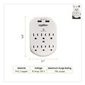 Office Electronics & Batteries | GoGreen Power GG-16000USB4 735 Joules 6-Outlet 4-USB Wall Tap - White image number 1