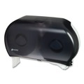 Cleaning & Janitorial Supplies | San Jamar R4000TBK 9 in. Roll 19 in. x 5.25 in. x 12 in. Twin Jumbo Classic Tissue Dispenser - Transparent Black Pearl image number 1